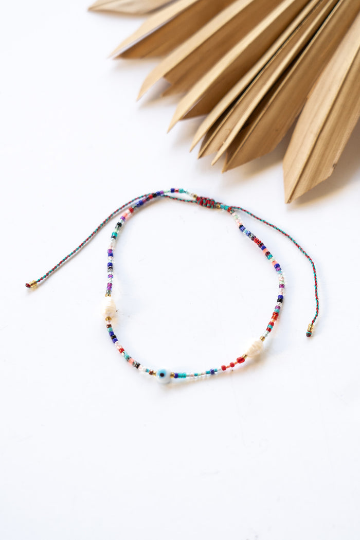 Rainbow Evil Eye Anklet | Shop Bali Queen