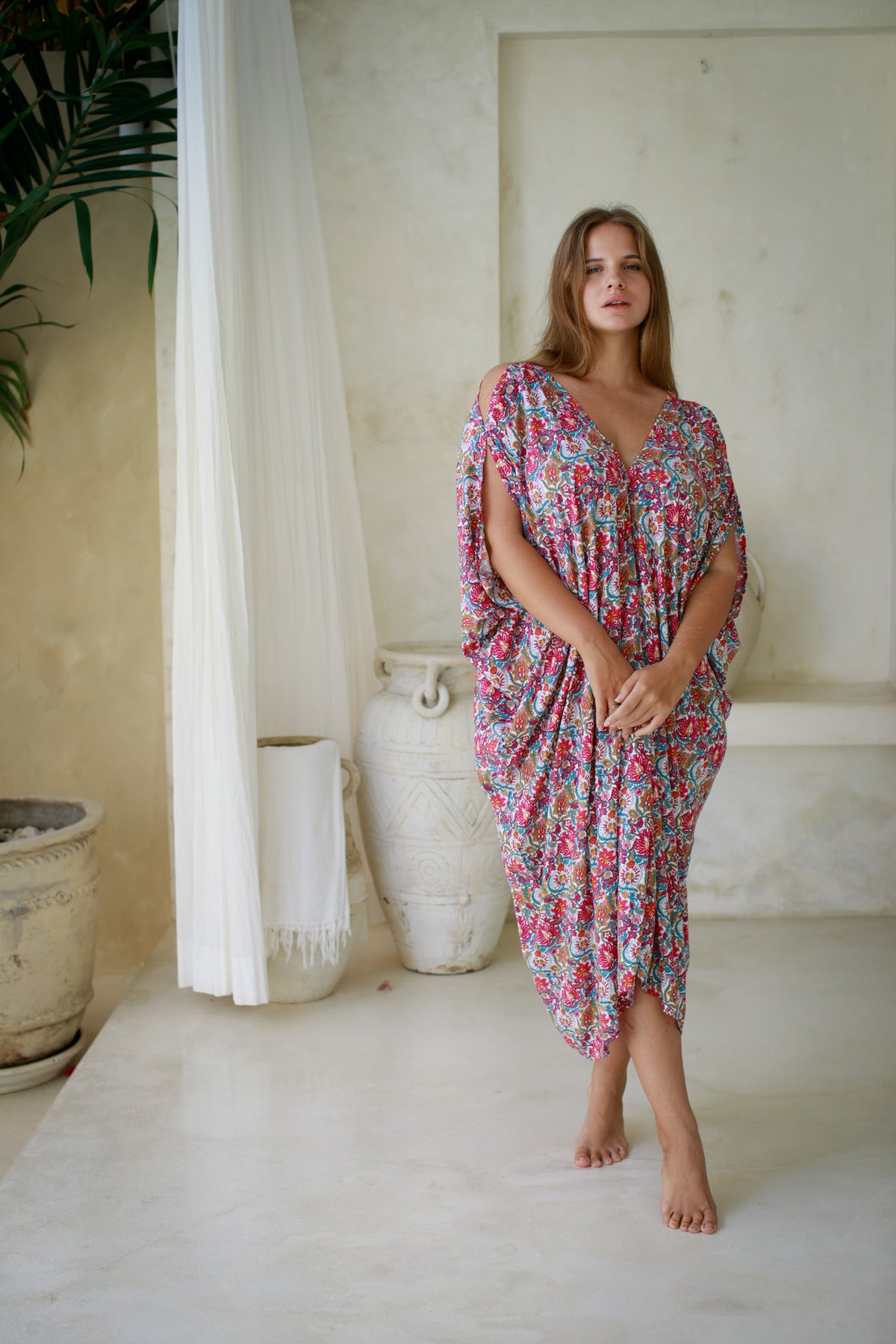 Talavera Open Shoulder Caftan | Shop Bali Queen