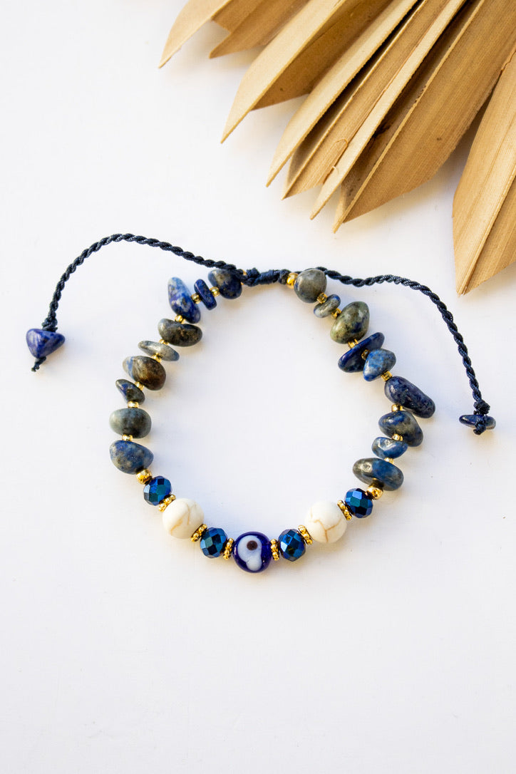 Sea Stone Evil Eye Pull Bracelet | Shop Bali Queen