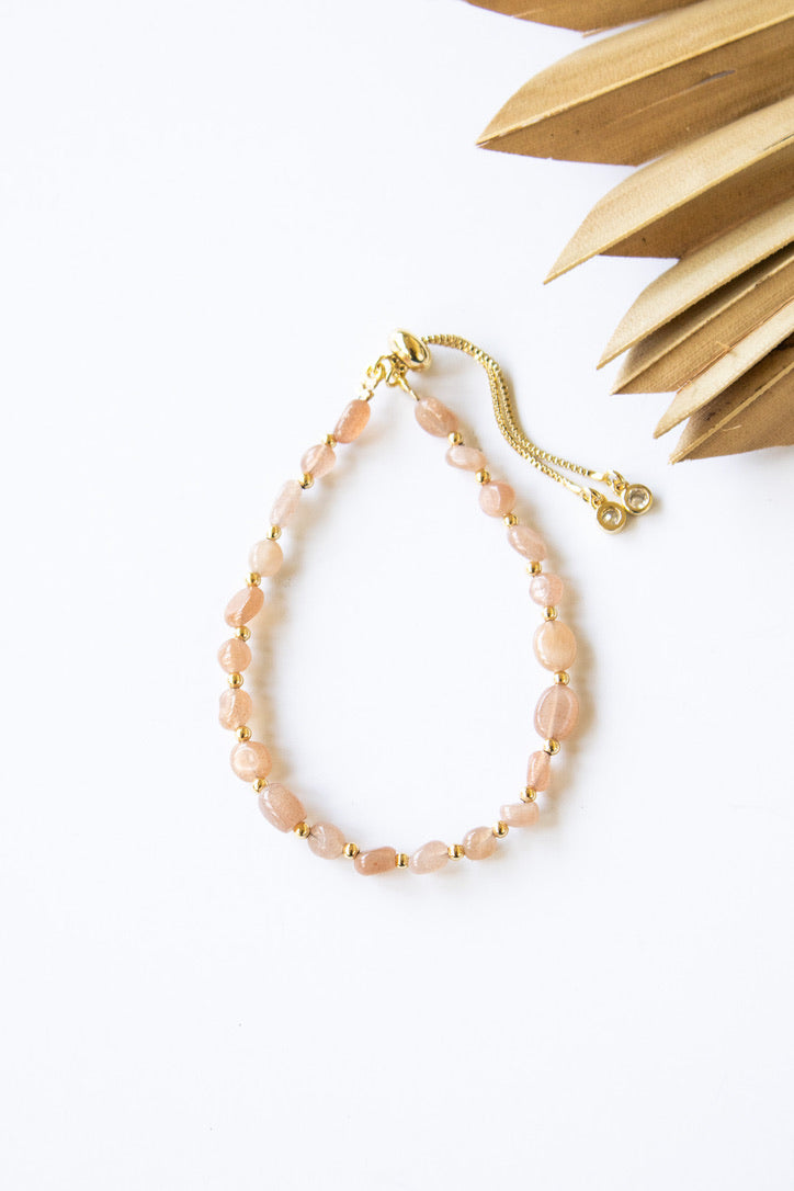 Beach Pebbles Gold Pull Bracelet | Shop Bali Queen