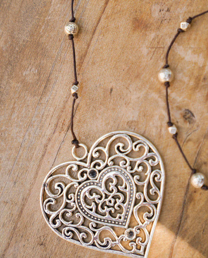 Filigree Heart Alloy Necklace | Shop Bali Queen