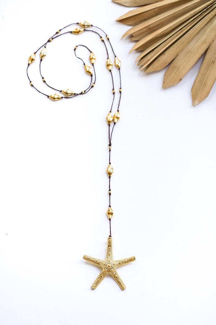 Bumpy Starfish Gold Alloy Necklace | Shop Bali Queen