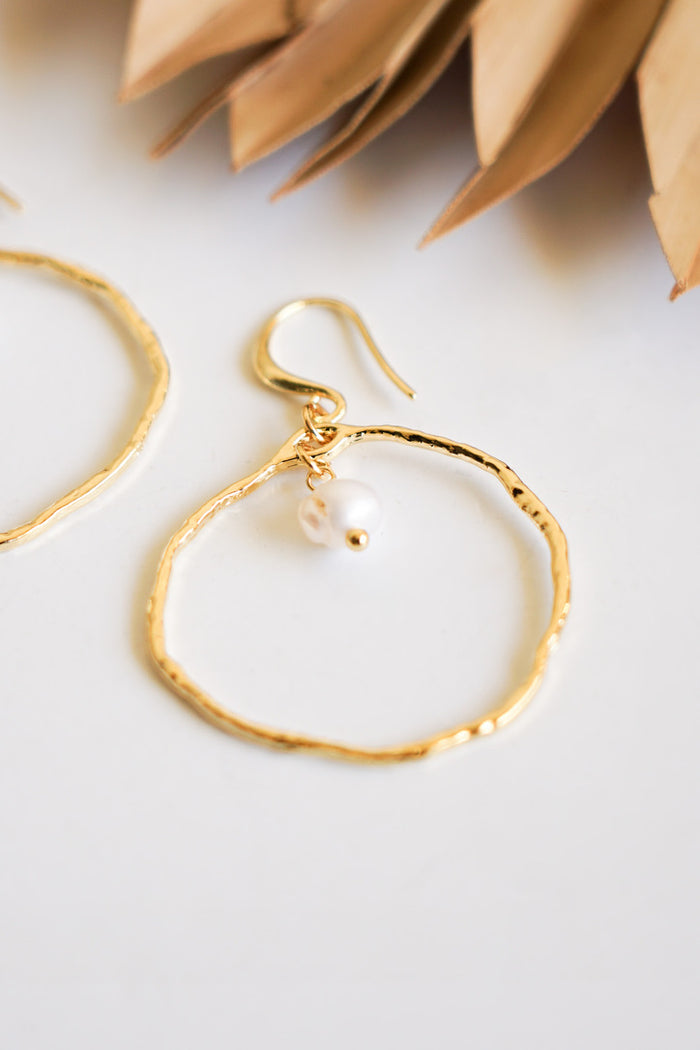 La Perla Hammered Hoop Earrings | Shop Bali Queen