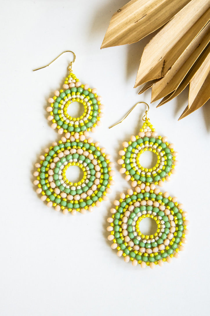 Thai Crystal Double Circle Earrings | Shop Bali Queen