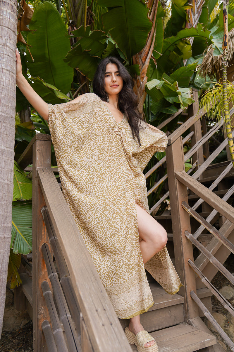 Jungle Jane Open Shoulder Caftan | Shop Bali Queen