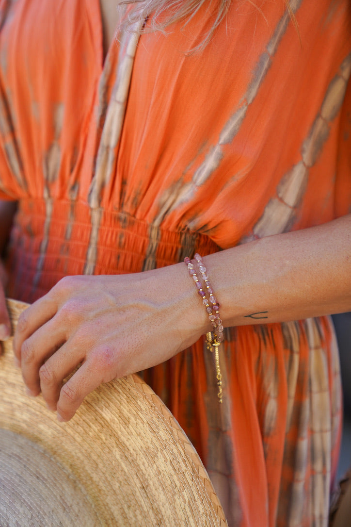 Beach Pebbles Gold Pull Bracelet | Shop Bali Queen