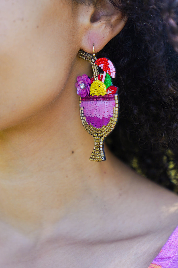 Tiki-licious Pinky Colada Earrings | Shop Bali Queen