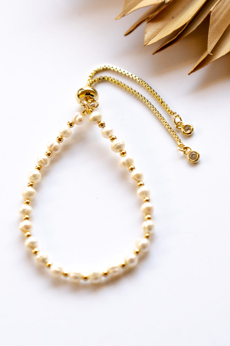 Beach Pebbles Pearl Pull Bracelet | Shop Bali Queen