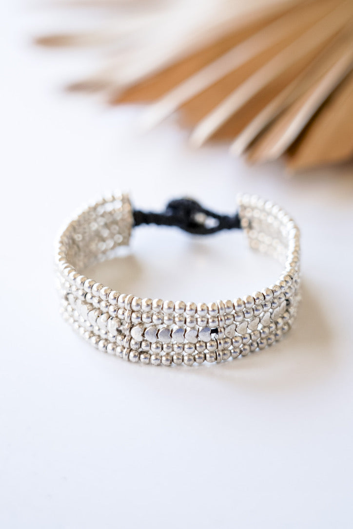 Single Row Heart Premium Alloy Bracelet | Shop Bali Queen