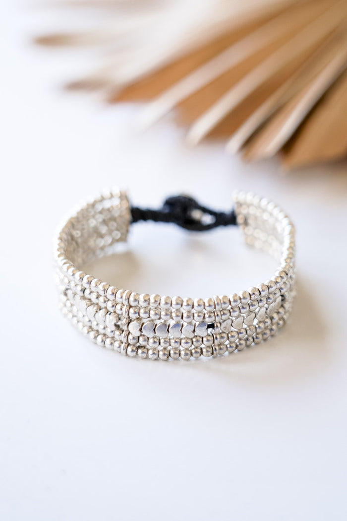 Single Row Heart Premium Alloy Bracelet | Shop Bali Queen