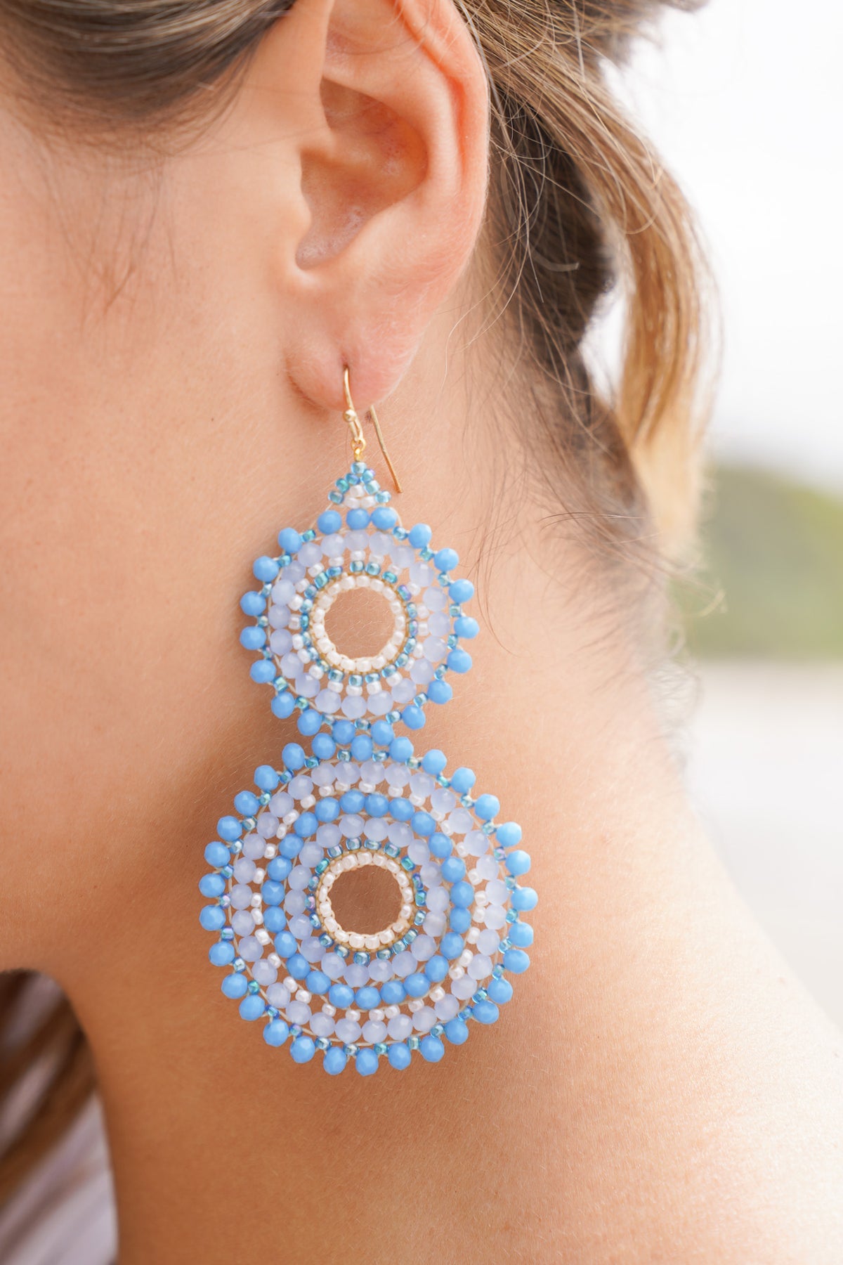 Thai Crystal Double Circle Earrings | Shop Bali Queen