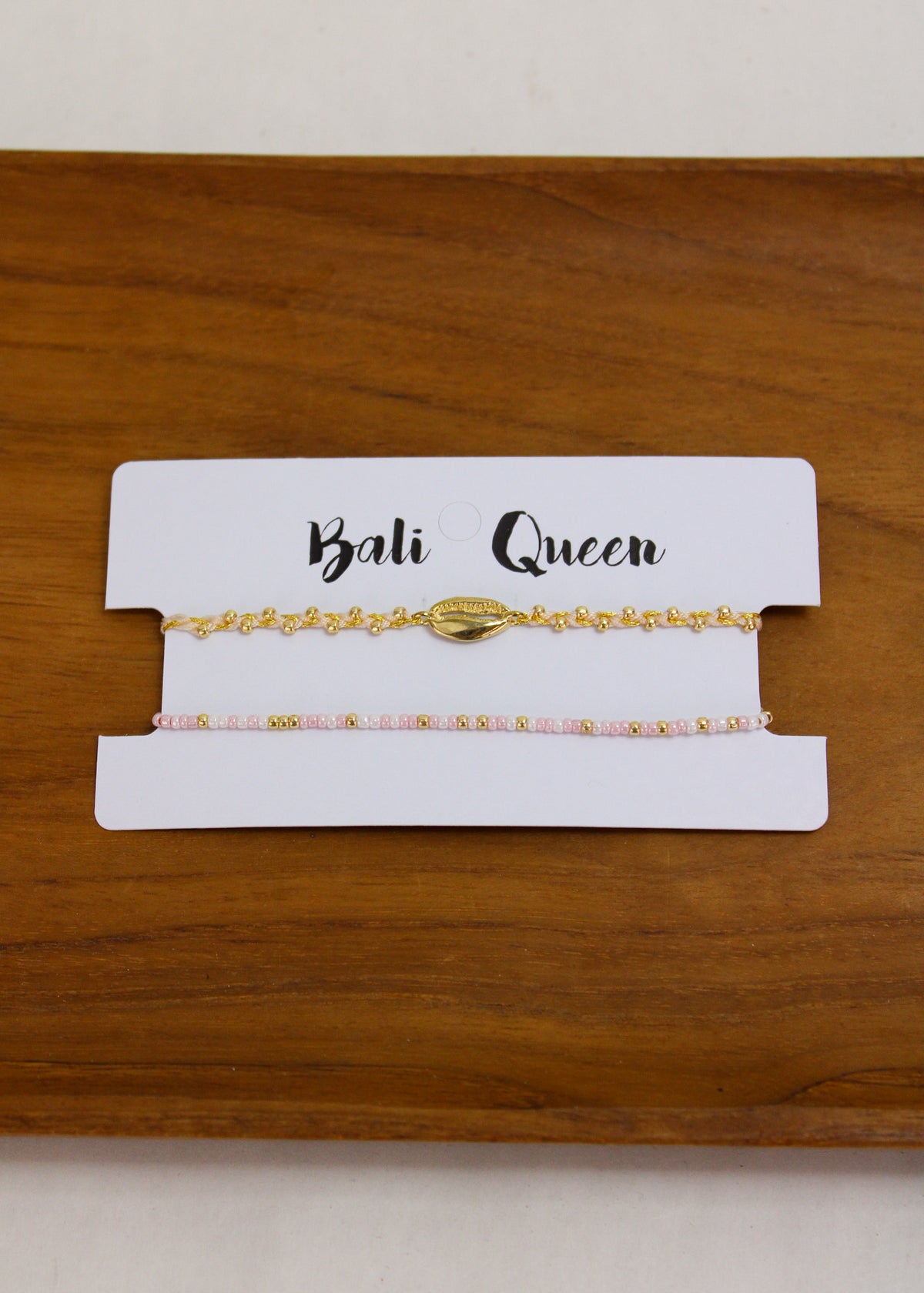 Braided Crystal Cowrie 2 Pack Bracelets | Shop Bali Queen