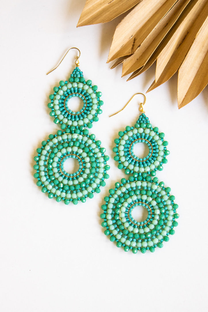 Thai Crystal Double Circle Earrings | Shop Bali Queen