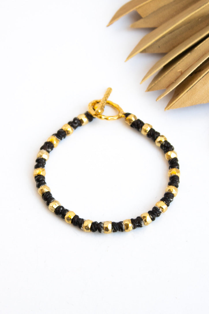 Hammered Ball Gold Alloy SS Bracelet #1 | Shop Bali Queen