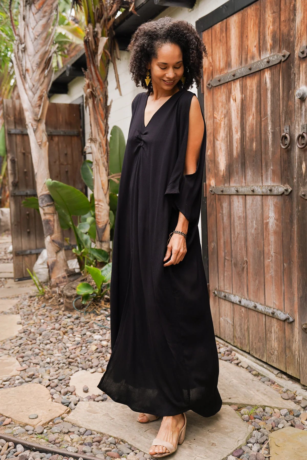 Krinkle Open Shoulder Caftan | Shop Bali Queen