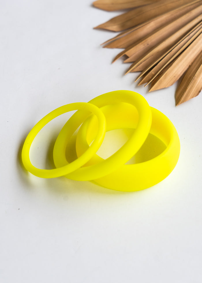 Neon Yellow Resin Bangles | Shop Bali Queen