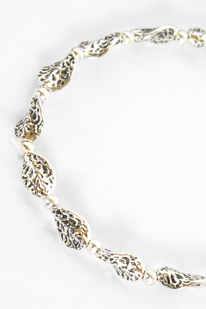 Hammered Leaf Alloy Stretch Bracelet #79 | Shop Bali Queen