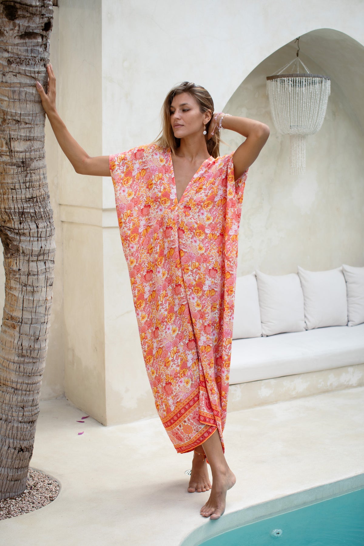 Wild Flower Long Caftan | Shop Bali Queen