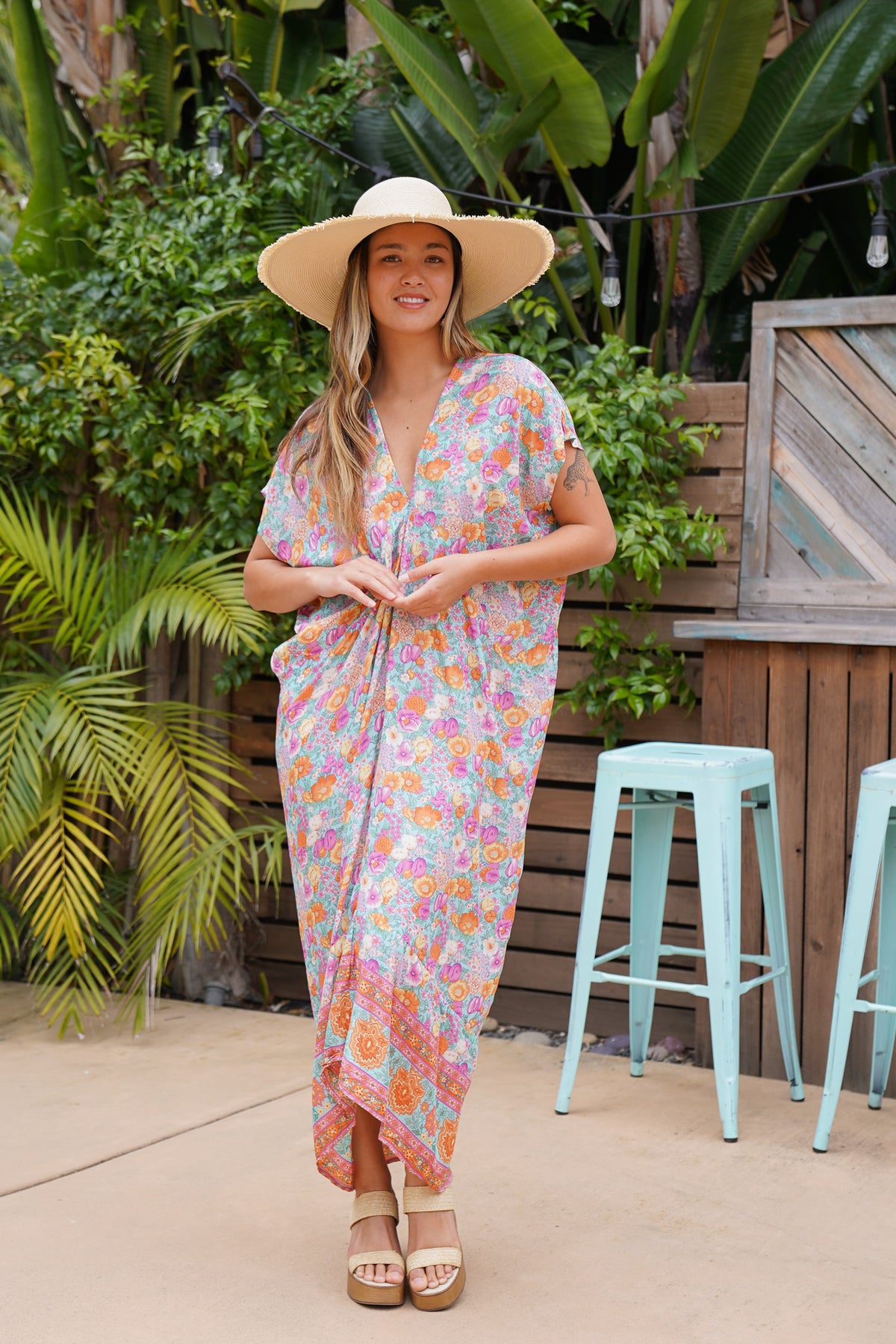 Wild Flower Long Caftan | Shop Bali Queen