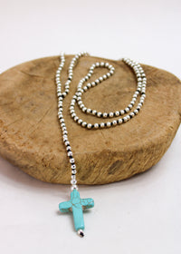 Turquoise Cross Alloy Necklace | Shop Bali Queen