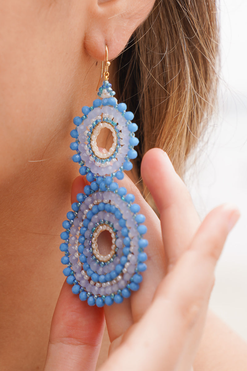 Thai Crystal Double Circle Earrings | Shop Bali Queen