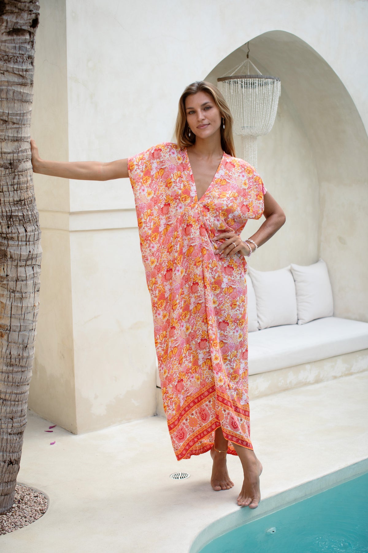 Wild Flower Long Caftan | Shop Bali Queen