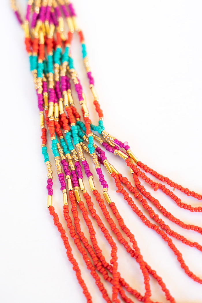 Shimmer Mosaic Beaded Necklace | Shop Bali Queen