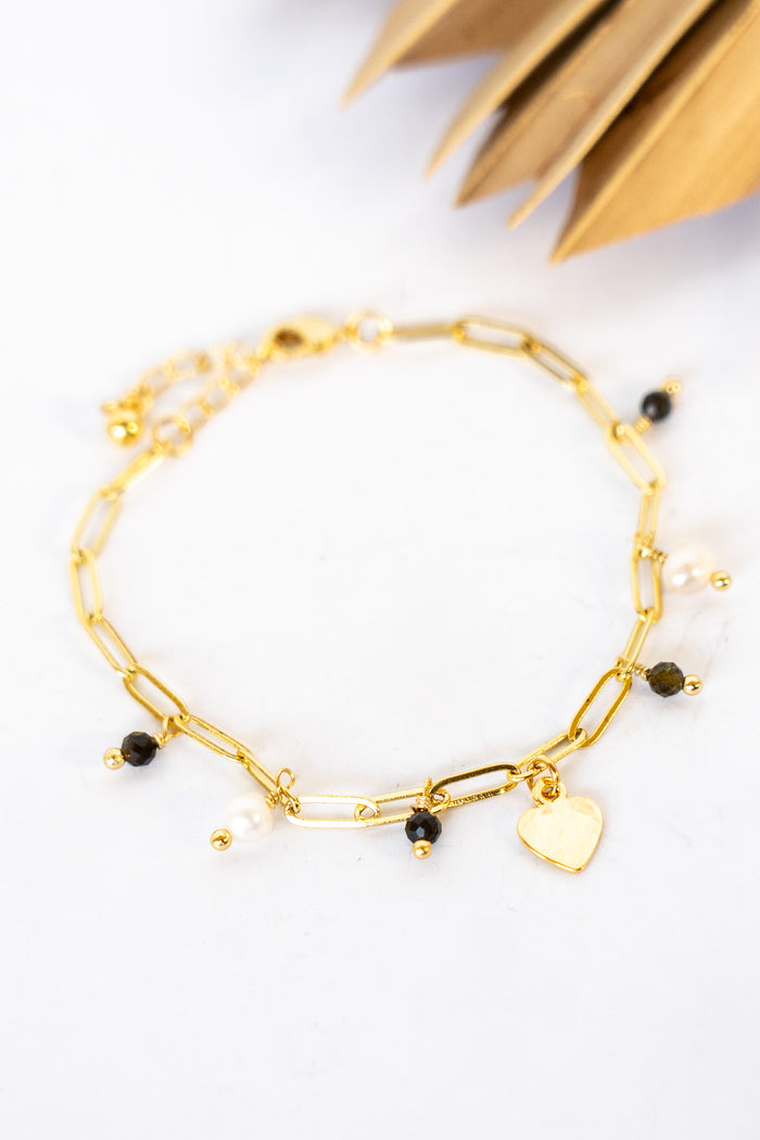 18K Link Secret Heart Pearl Bracelet | Shop Bali Queen