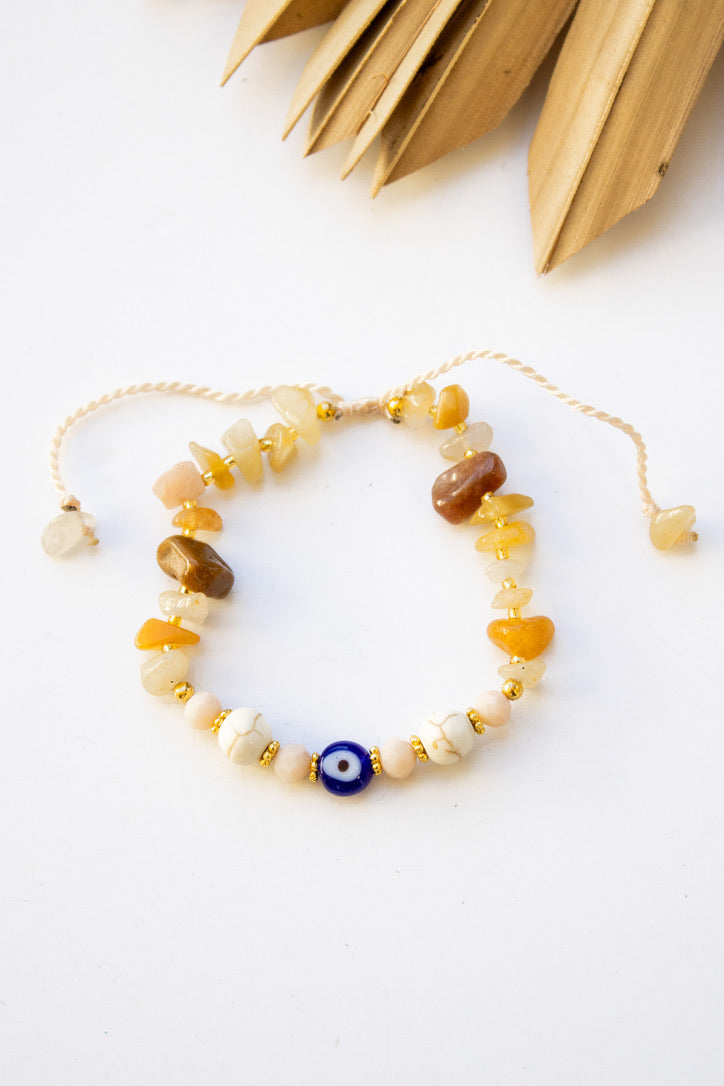 Sea Stone Evil Eye Pull Bracelet | Shop Bali Queen