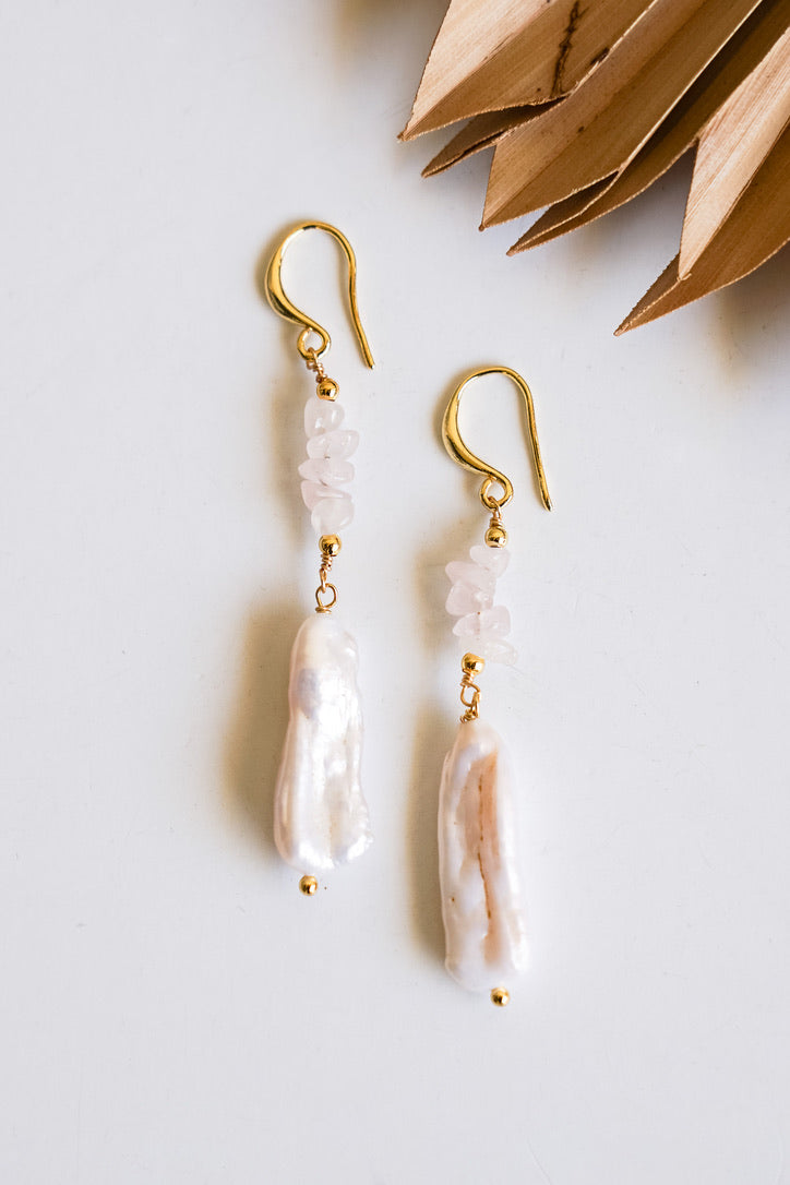 Stacked Rocks Pearl Earrings | Shop Bali Queen