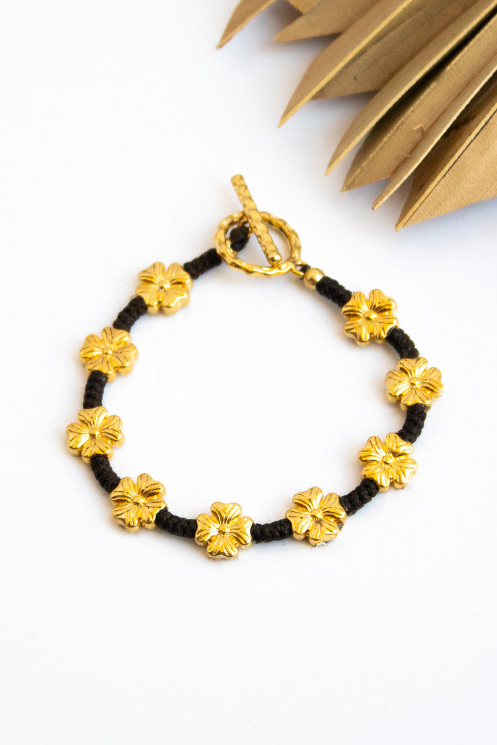 Hibiscus Gold Alloy SS Bracelet #3 | Shop Bali Queen