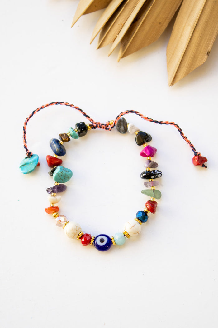 Sea Stone Evil Eye Pull Bracelet | Shop Bali Queen