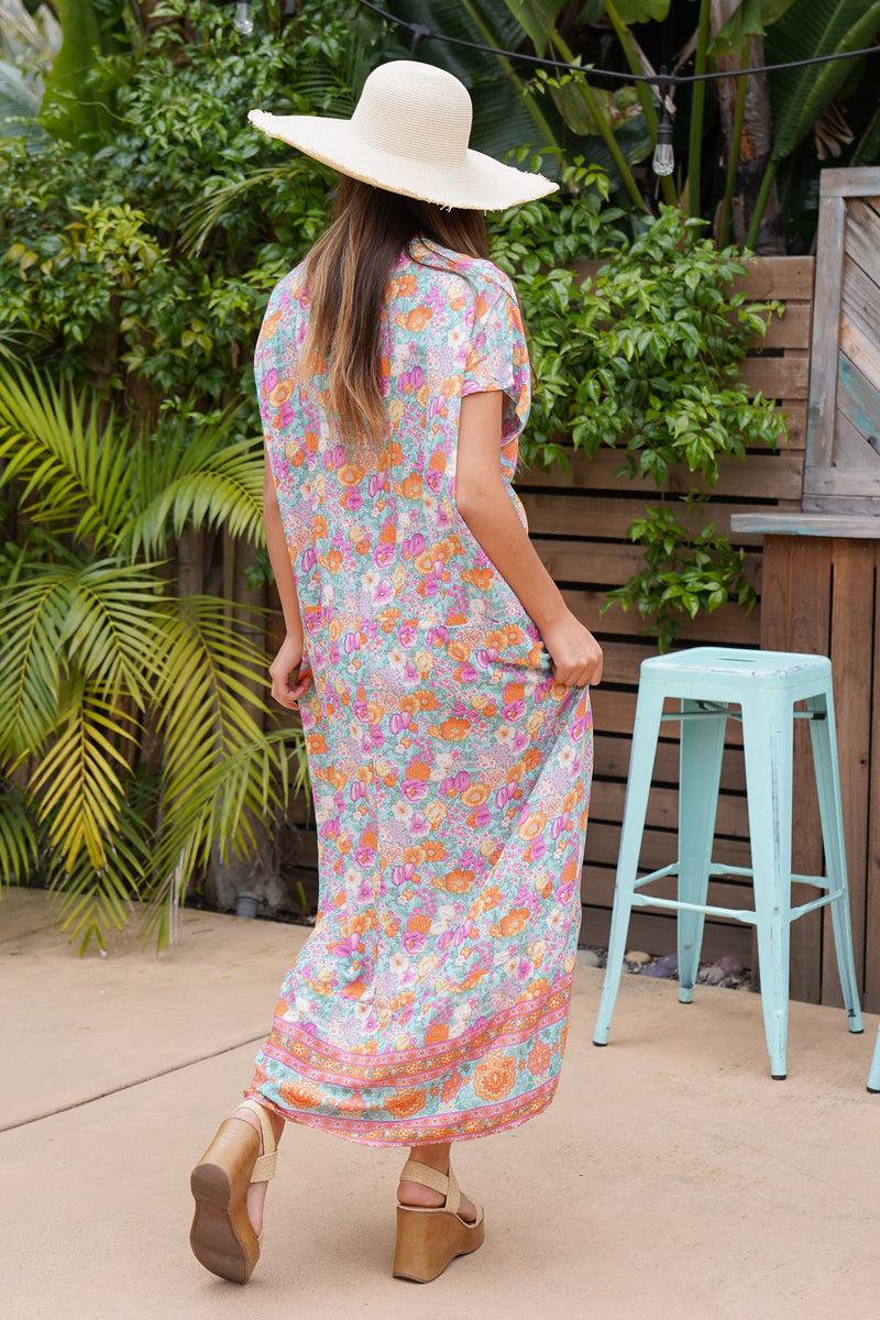 Wild Flower Long Caftan | Shop Bali Queen