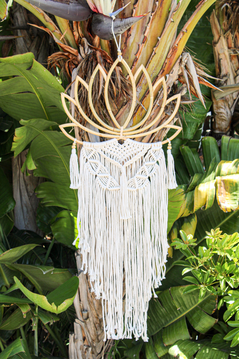 Lotus Macrame Fringe Dreamcatcher | Shop Bali Queen