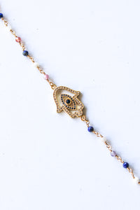 18K Toggle Indigo Rose Hamsa Bracelet | Shop Bali Queen