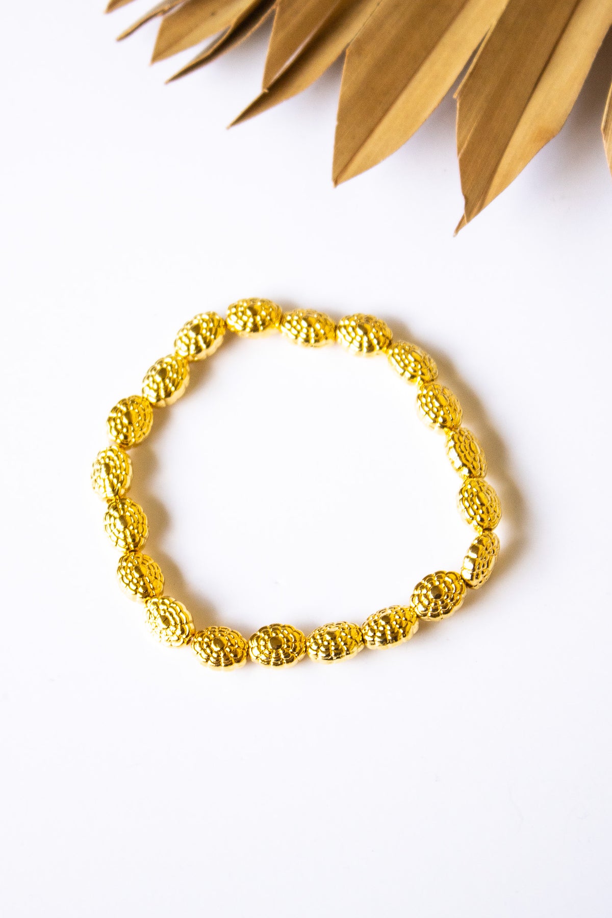 Rosette Gold Alloy Stretch Bracelet | Shop Bali Queen