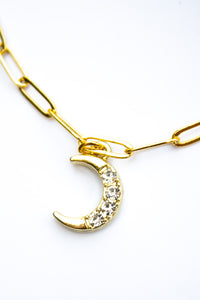 18K Link Half Moon Pendant Bracelet | Shop Bali Queen