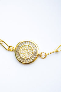 18K Link Crystal Medallion Bracelet | Shop Bali Queen