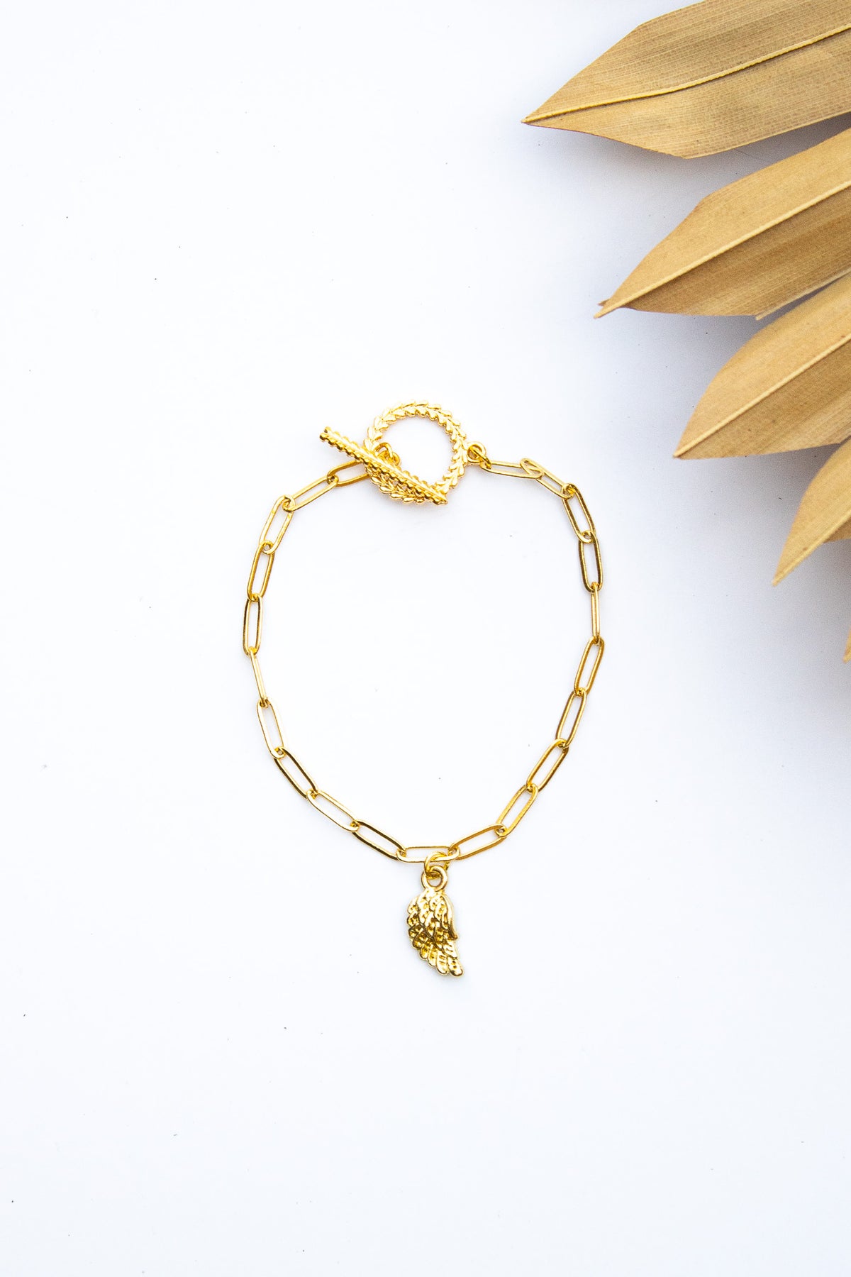 18K Link Pendant Wings Bracelet | Shop Bali Queen