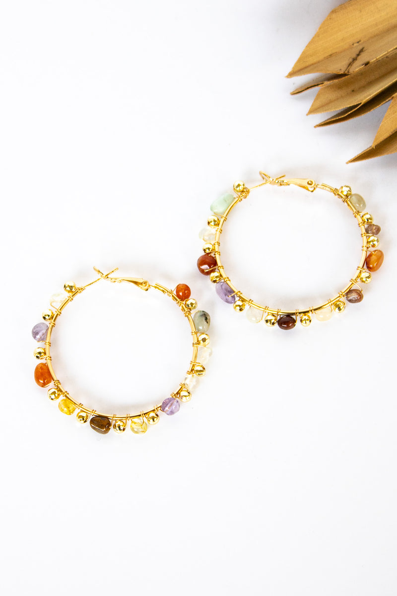 Beach Pebbles Hoop Earrings | Shop Bali Queen