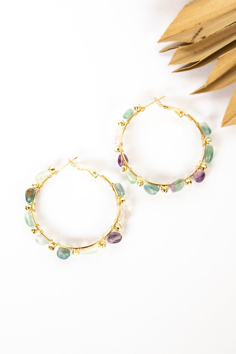 Beach Pebbles Hoop Earrings | Shop Bali Queen