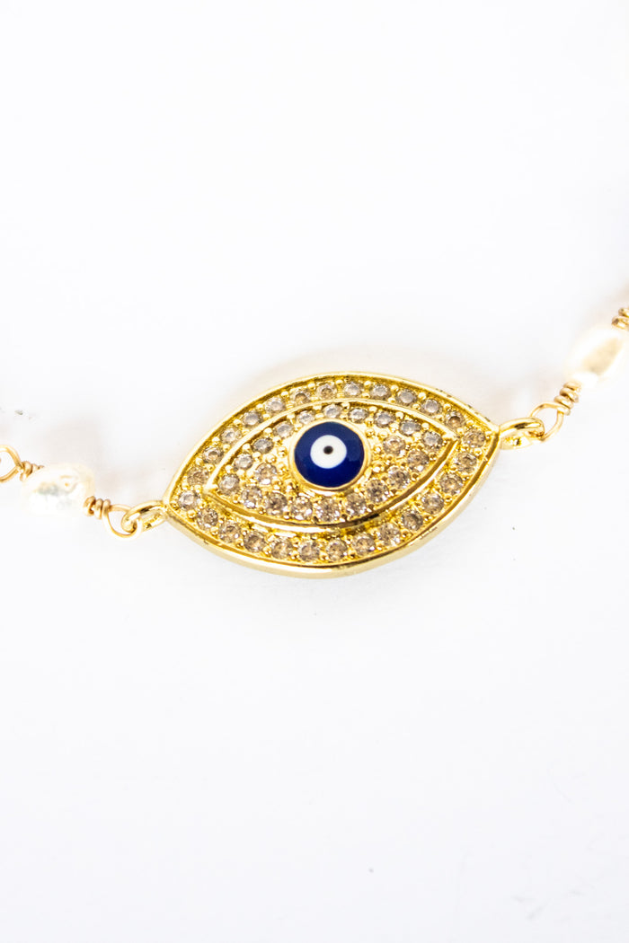 18K Toggle Eyes Wide Open Lapis & Pearl Bracelet | Shop Bali Queen