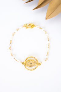 18K Toggle Eye for An Eye Pearl Bracelet | Shop Bali Queen