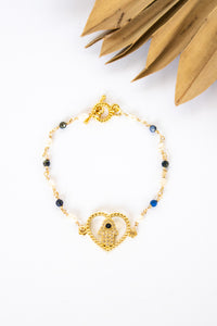 18K Toggle Heart of Fatima Pearl Bracelet | Shop Bali Queen