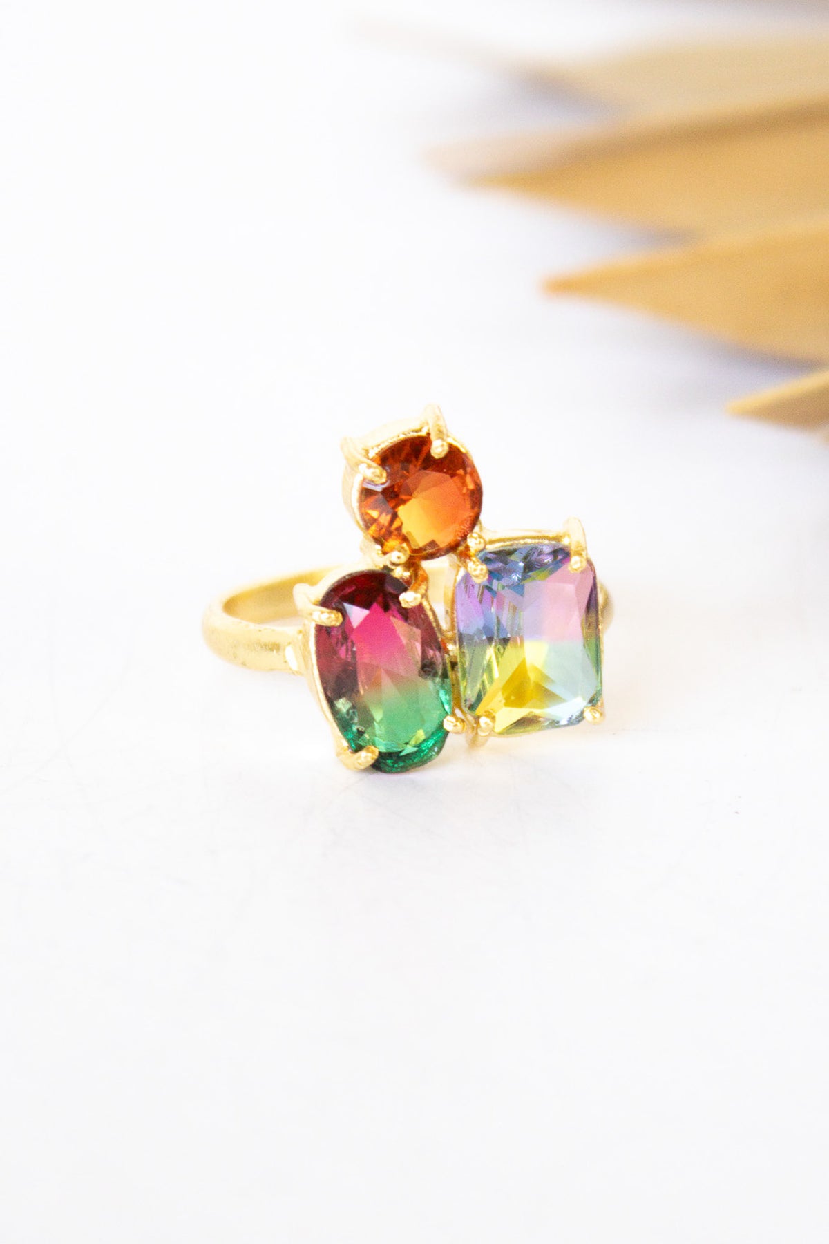 Dasha Rainbow Trio Ring | Shop Bali Queen