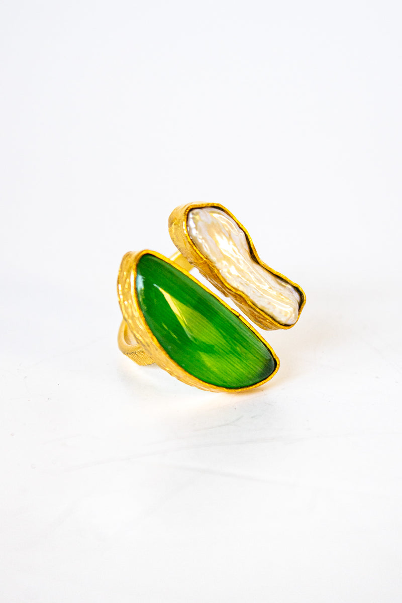 Dasha Pearl & Jade Ring | Shop Bali Queen