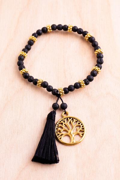 Tree of Life Lava Stone Stretch Bracelet | Shop Bali Queen