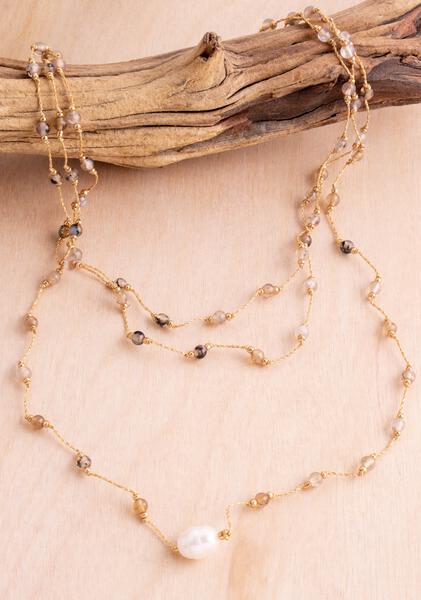 Agate & Pearl Layering Necklace | Shop Bali Queen