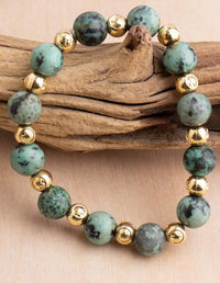 Stackable Stone Gold Bead Stretch Bracelet | Shop Bali Queen