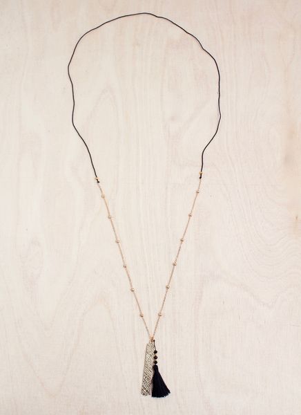 Etched Gold Bar Necklace | Shop Bali Queen